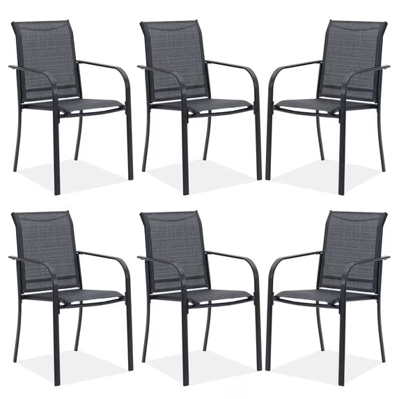 Vicllax Outdoor Dining Chairs Set , Patio Stacking Chairs with All Weather Breathable Textilene for Backyard Porch Garden