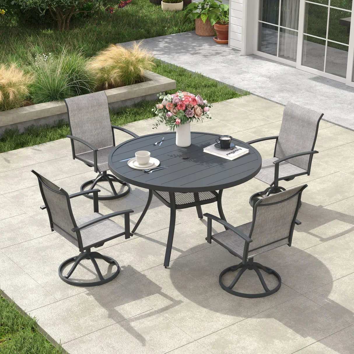 Vicllax Outdoor Outside Patio Dining Chairs