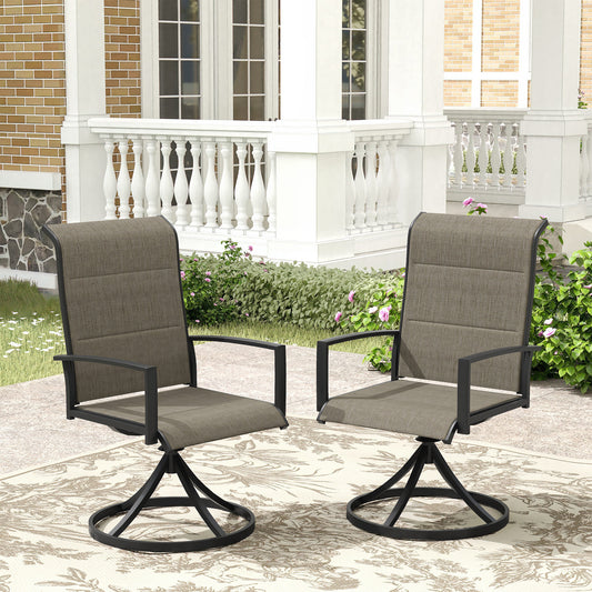 DCS07 cotton-padded outdoor swivel chairs for patio