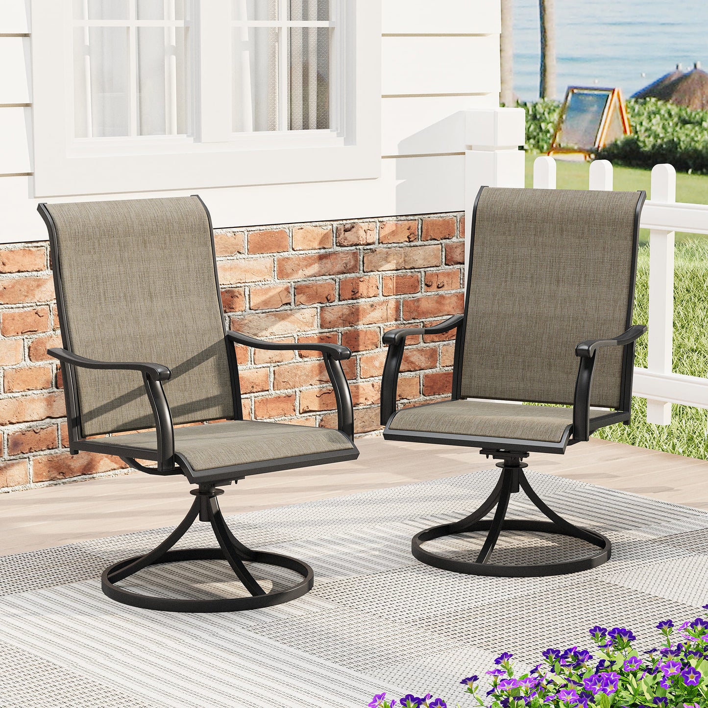 KDCS01 patio swivel chairs outdoor seating