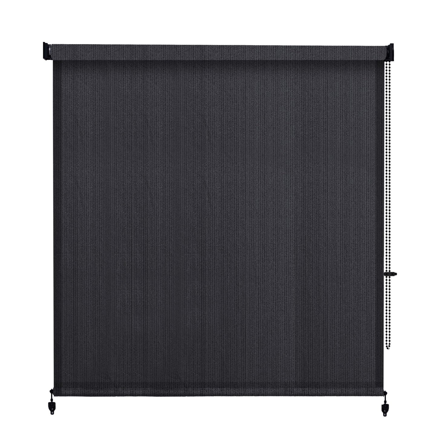 DIFY Outdoor Roller Shade Blinds, Exterior Roll Up Shade 10 * 8FT for Patio Yard Deck Porch, Chain Operation, Graphite
