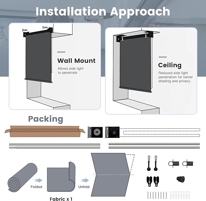 Outdoor Roller Shades (7' W X 8' L), Patio Blinds with Chain Clutch Operation, HDPE Roll Up Shade for Porch Patio Deck, Graphite Black