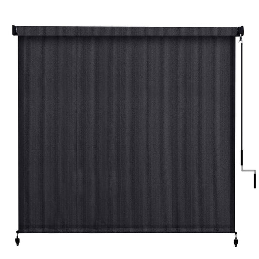 VICLLAX Outdoor Roller Shade, Patio Cordless Blinds Roll Up Shade 8x8FT, Graphite