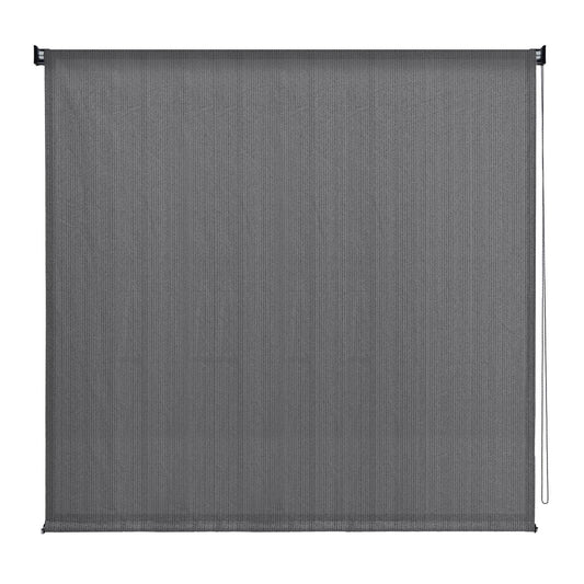 DIFY Outdoor Roller Shade Blinds Roll Up, Exterior Roller Shade Chain Operation 8 * 8FT for Patio Yard Deck Porch, Anthracite