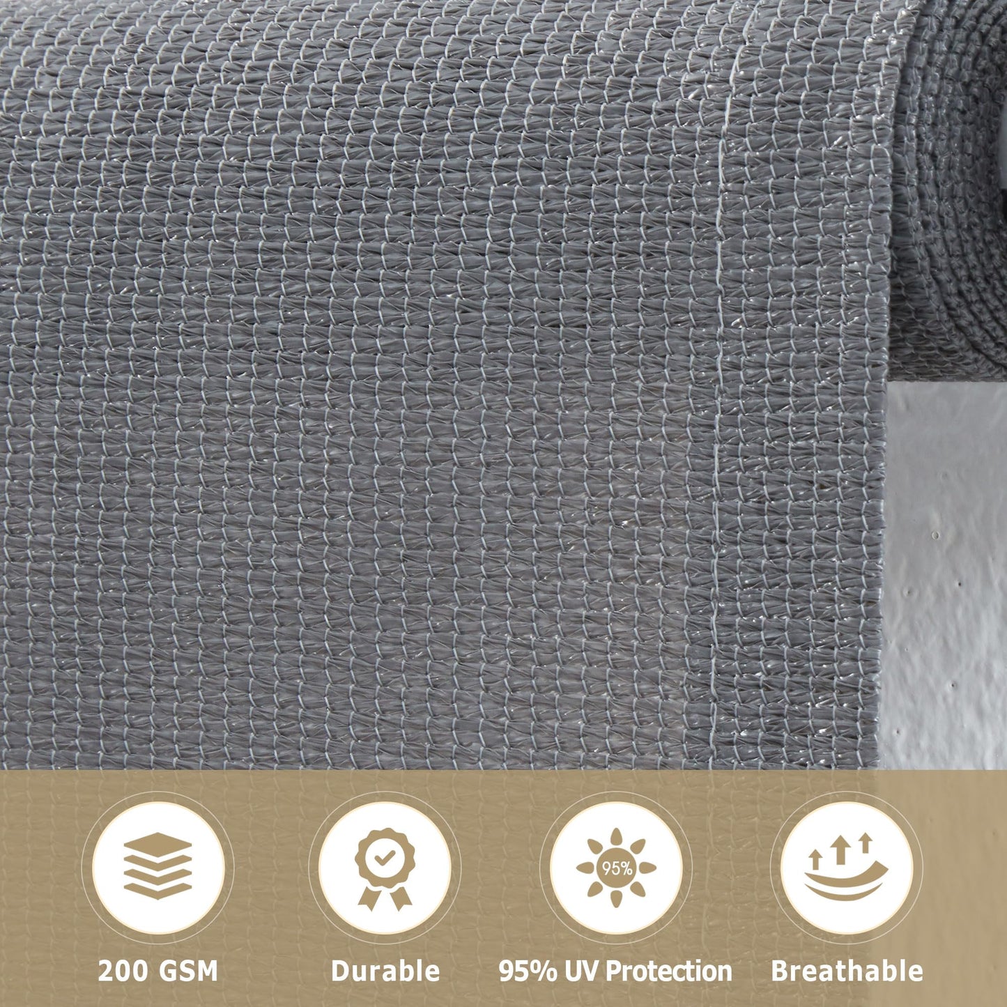 DIFY Outdoor Roller Shade Blinds Roll Up, Exterior Roller Shade Chain Operation 8 * 8FT for Patio Yard Deck Porch, Anthracite