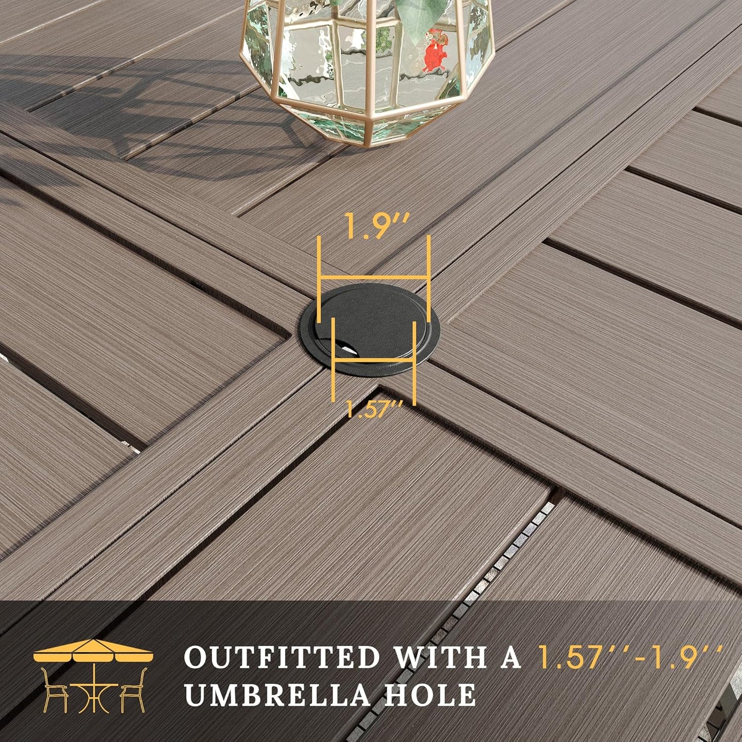 Vicllax 5 Pieces Outdoor Dining Set, 40.6" Metal Round Dining Table and Paddad Swivel Chairs