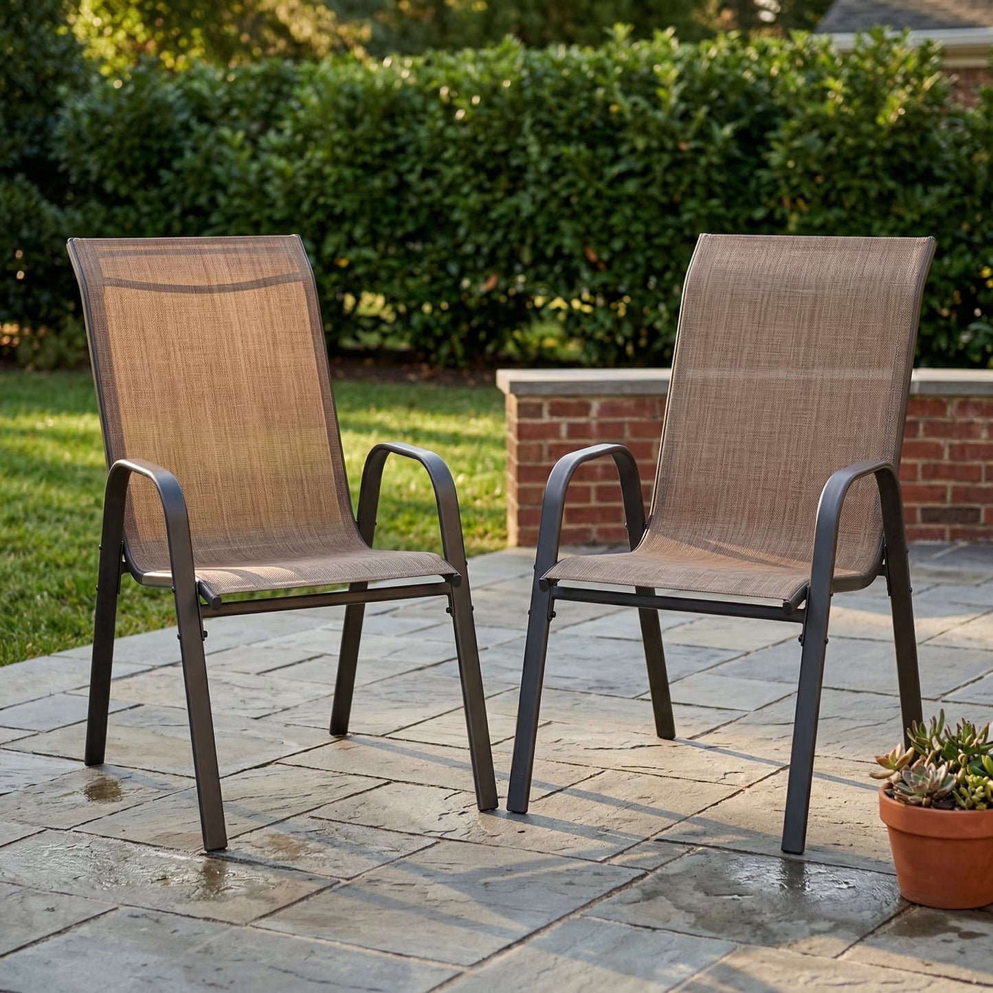 Vicllax Outdoor Outside Patio Dining Chairs