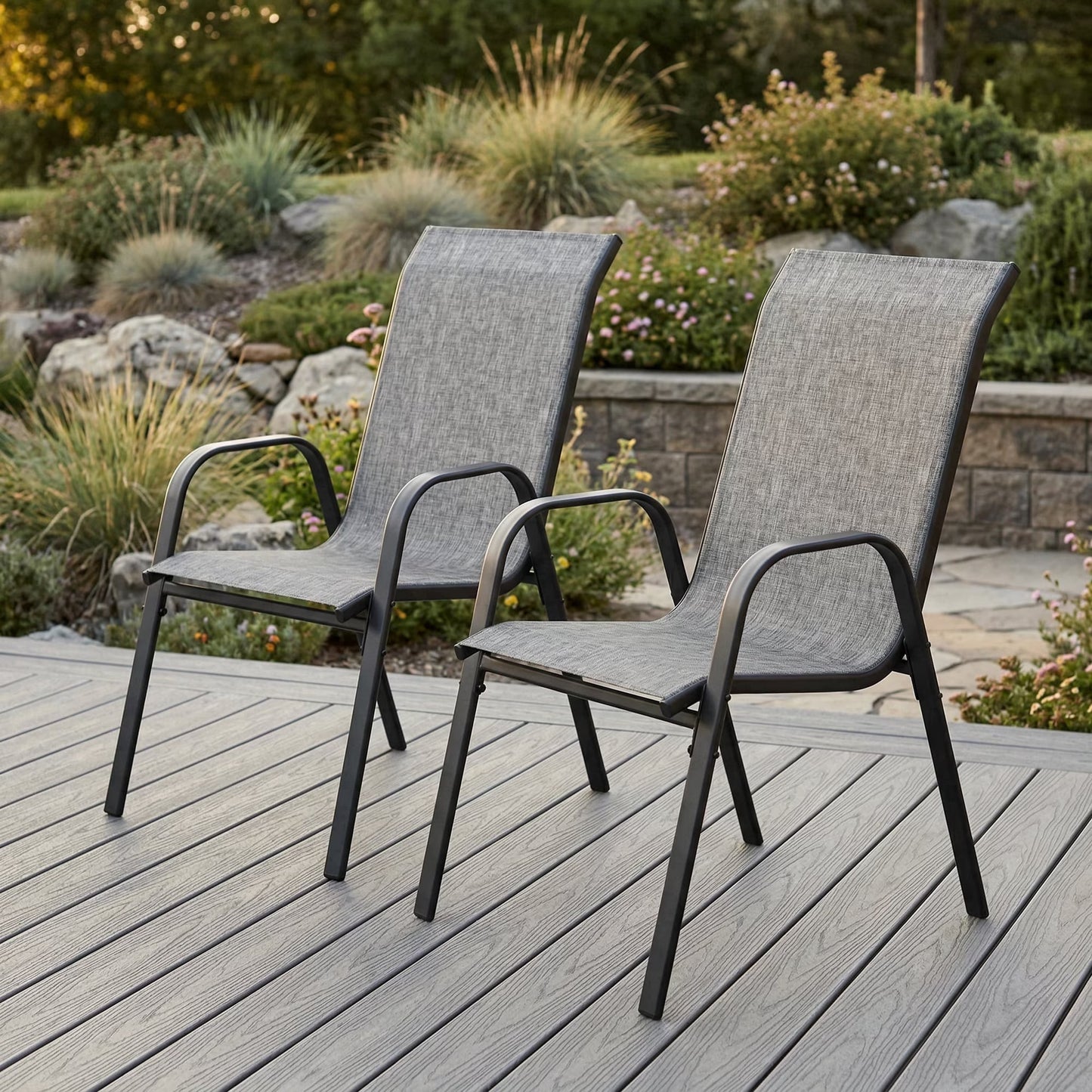 Vicllax Outdoor Outside Patio Dining Chairs