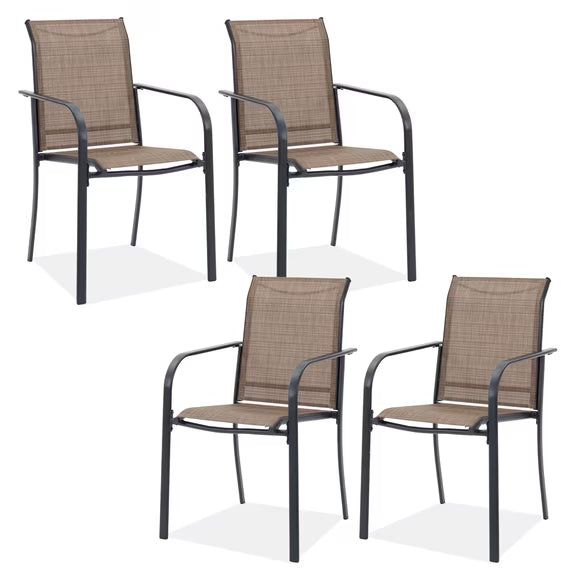 Vicllax Outdoor Dining Chairs Set , Patio Stacking Chairs with All Weather Breathable Textilene for Backyard Porch Garden