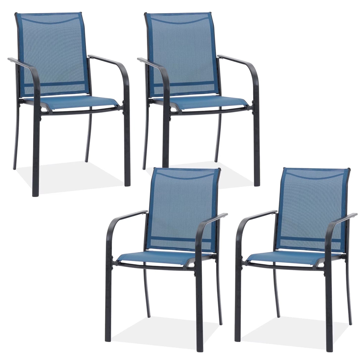Vicllax Outdoor Dining Chairs Set , Patio Stacking Chairs with All Weather Breathable Textilene for Backyard Porch Garden
