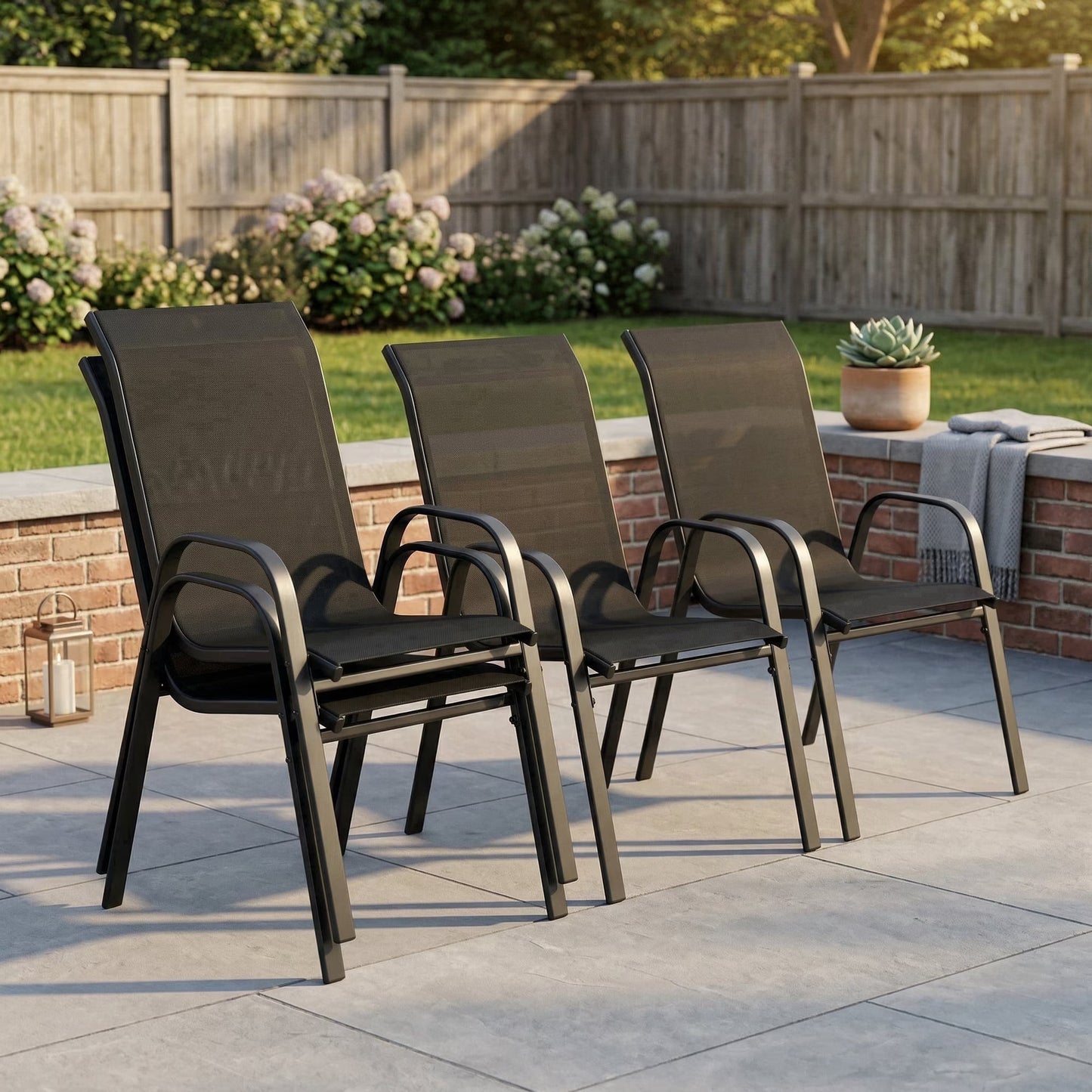 Vicllax Outdoor Outside Patio Dining Chairs