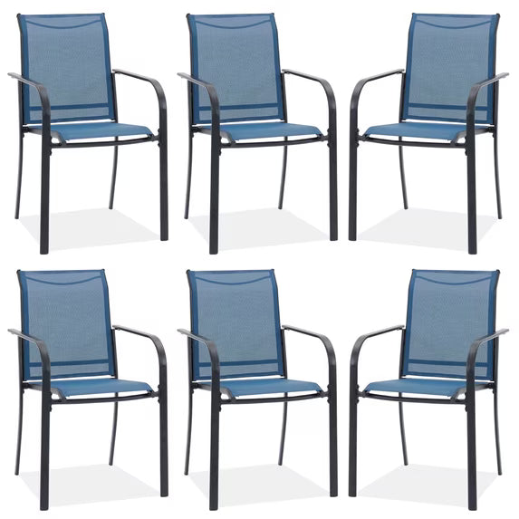 Vicllax Outdoor Dining Chairs Set , Patio Stacking Chairs with All Weather Breathable Textilene for Backyard Porch Garden