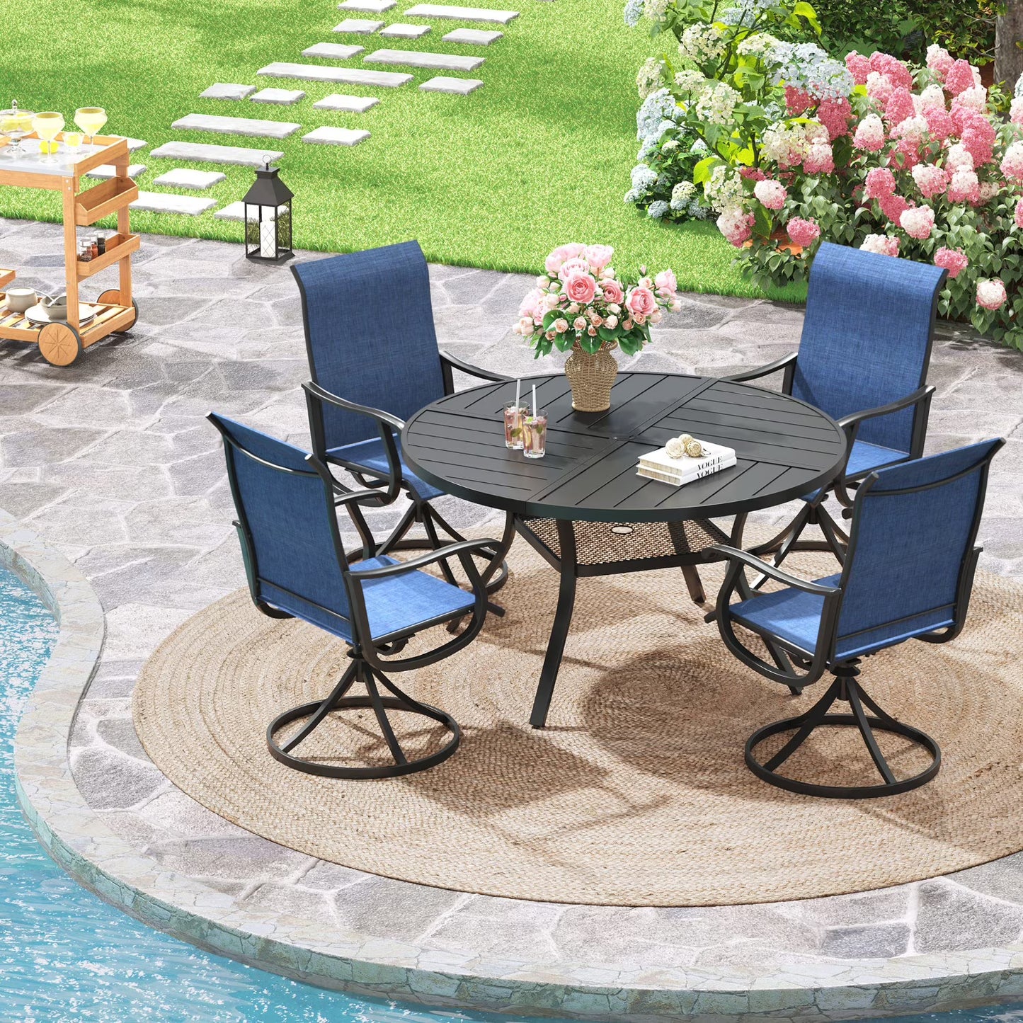 Vicllax Outdoor Outside Patio Dining Chairs