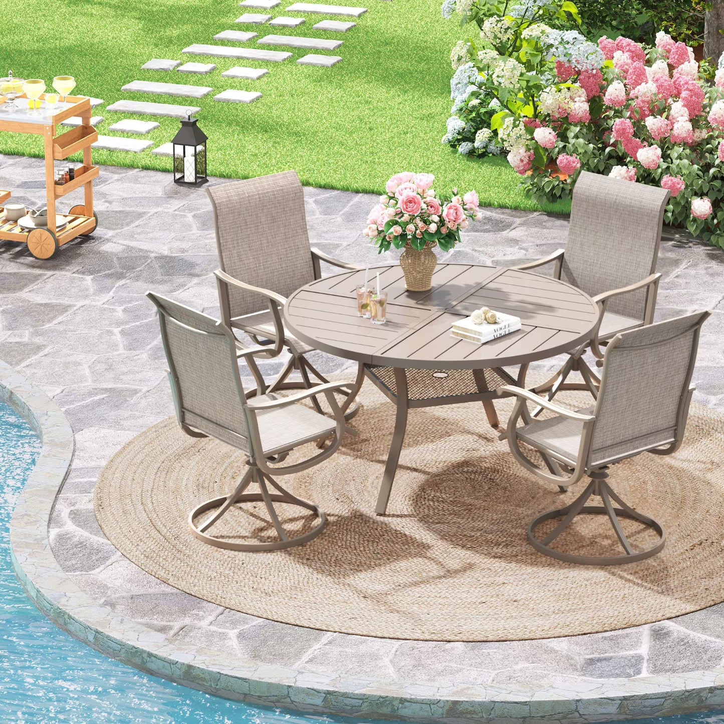 Vicllax Outdoor Outside Patio Dining Chairs