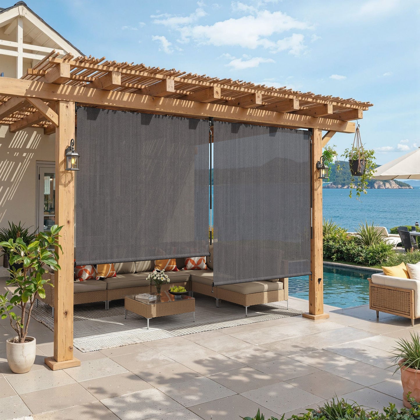Vicllax outdoor blinds roller shade--260206--SRB