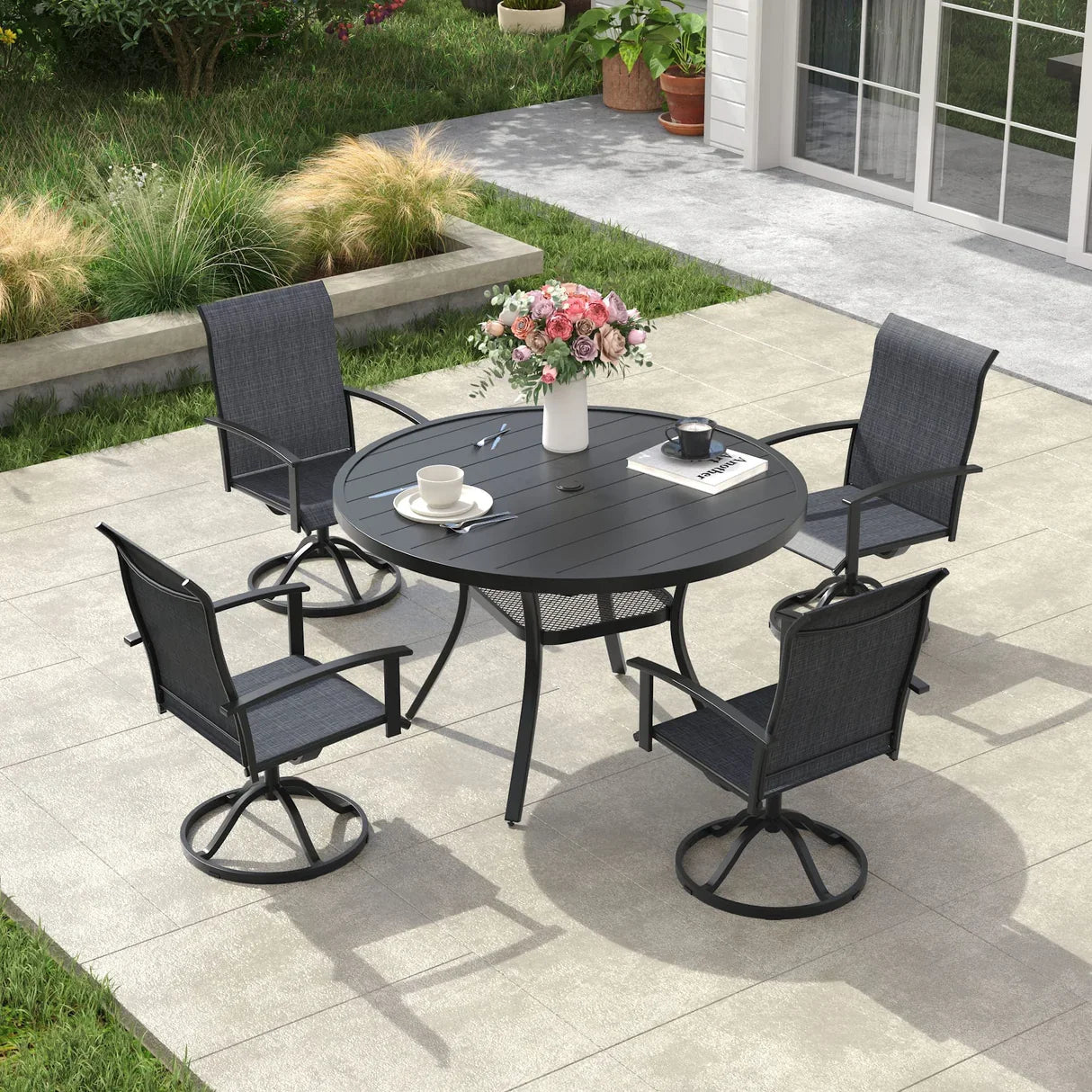 Vicllax Outdoor Outside Patio Dining Chairs