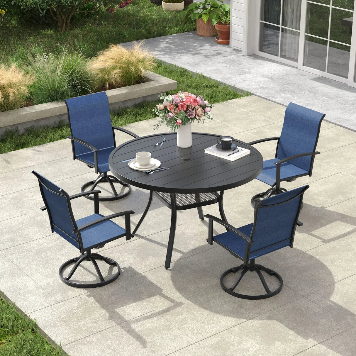 Vicllax Outdoor Outside Patio Dining Chairs