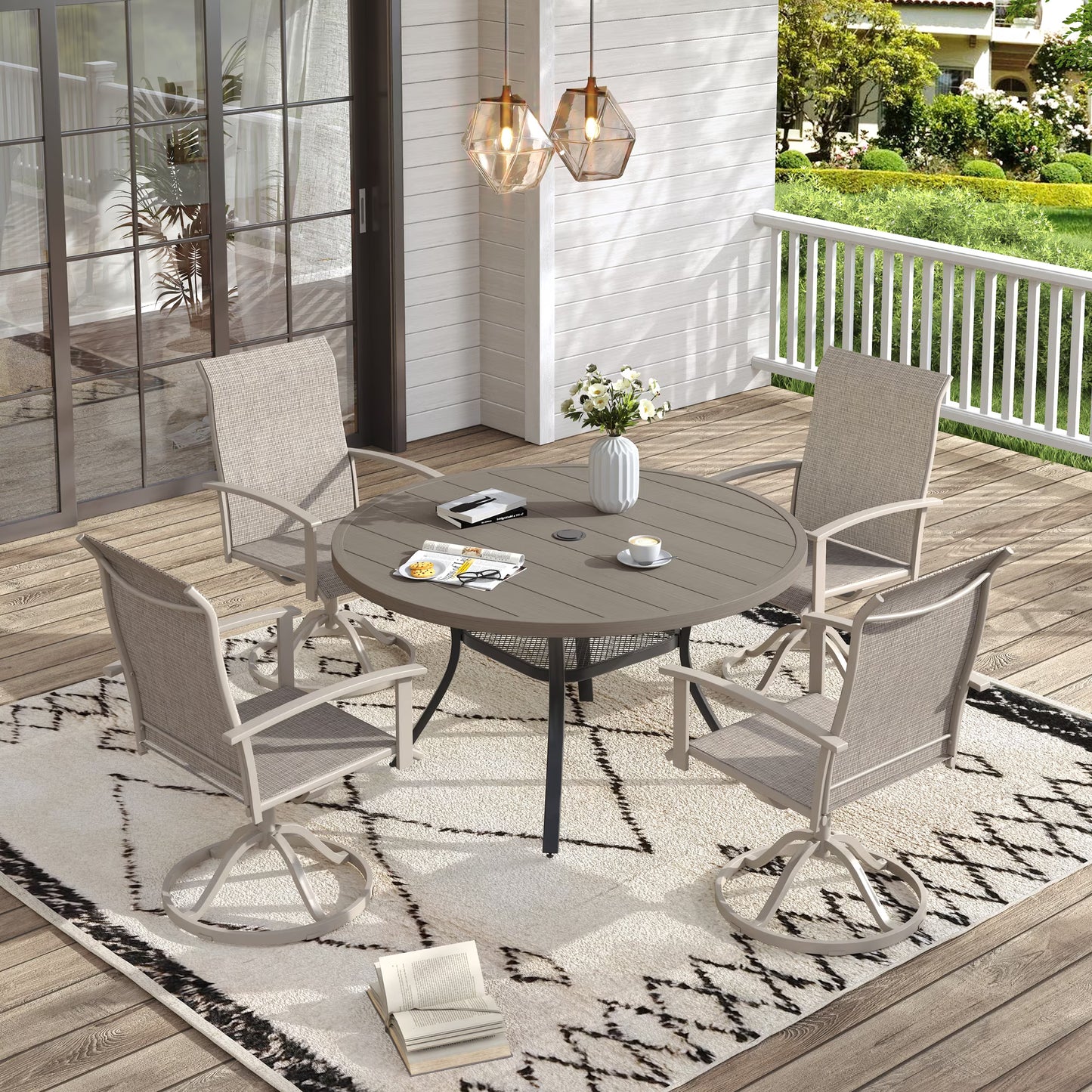 Vicllax Outdoor Outside Patio Dining Chairs