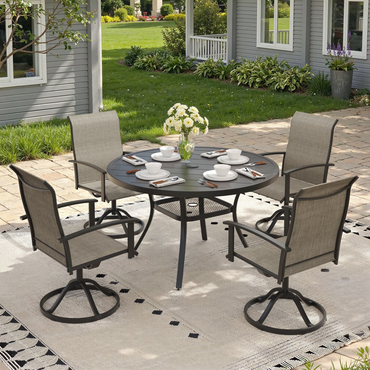Vicllax Outdoor Outside Patio Dining Chairs