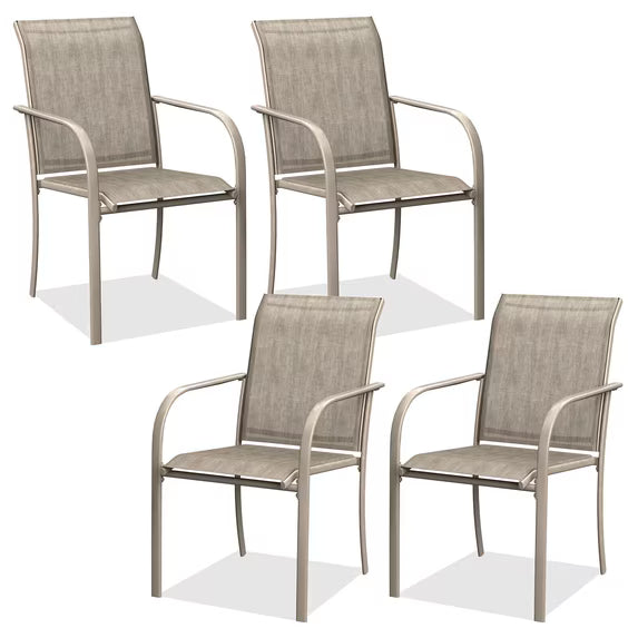 Vicllax Outdoor Dining Chairs Set , Patio Stacking Chairs with All Weather Breathable Textilene for Backyard Porch Garden