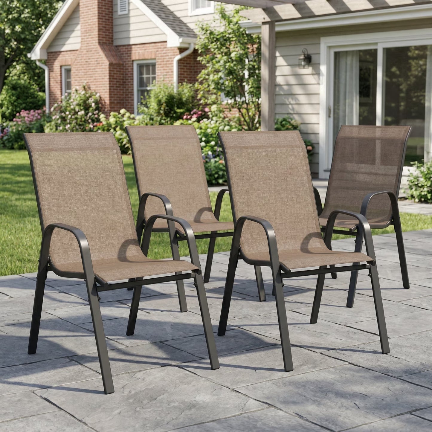 Vicllax Outdoor Outside Patio Dining Chairs