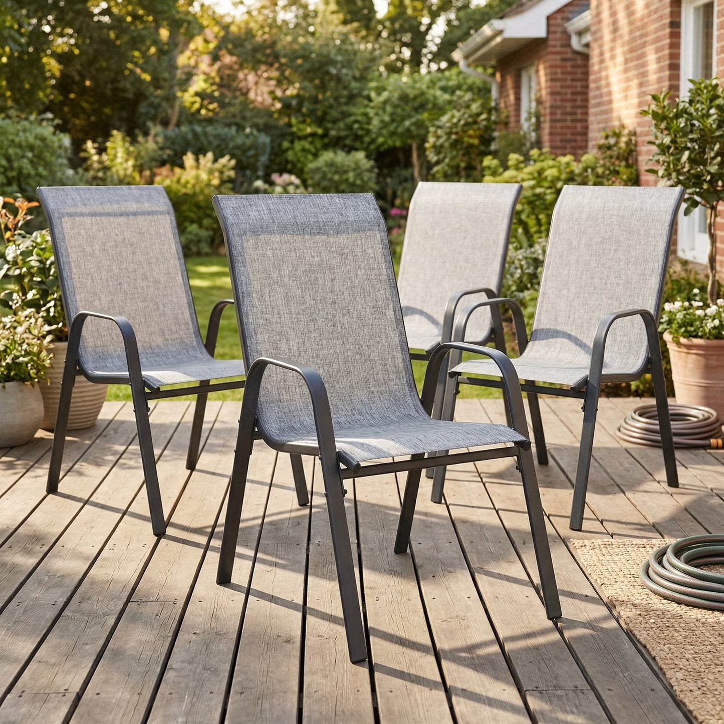 Vicllax Outdoor Outside Patio Dining Chairs